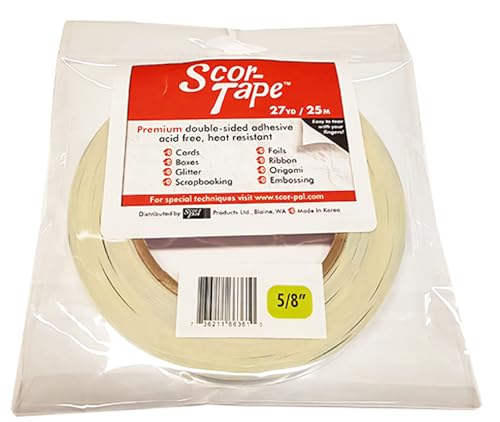 Scor-Pal Scor-Tape 0.625" (5/8") wide x 27 yards long, double sided adhesive - Image 5