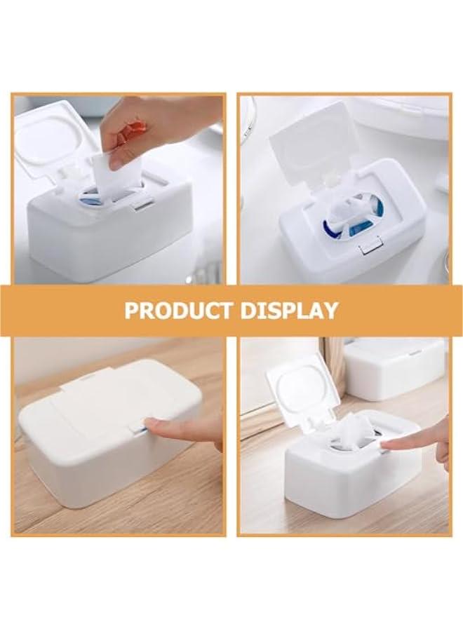 Arabest Replenishable Wipes Holder Portable Container for Bathroom Home White Cover Box  - Image 4