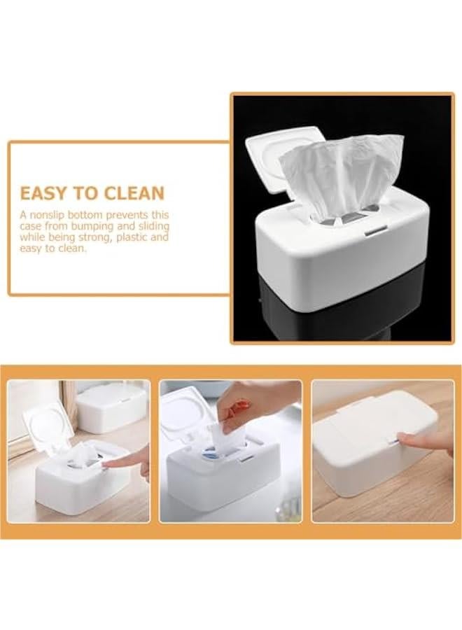 Arabest Replenishable Wipes Holder Portable Container for Bathroom Home White Cover Box  - Image 5