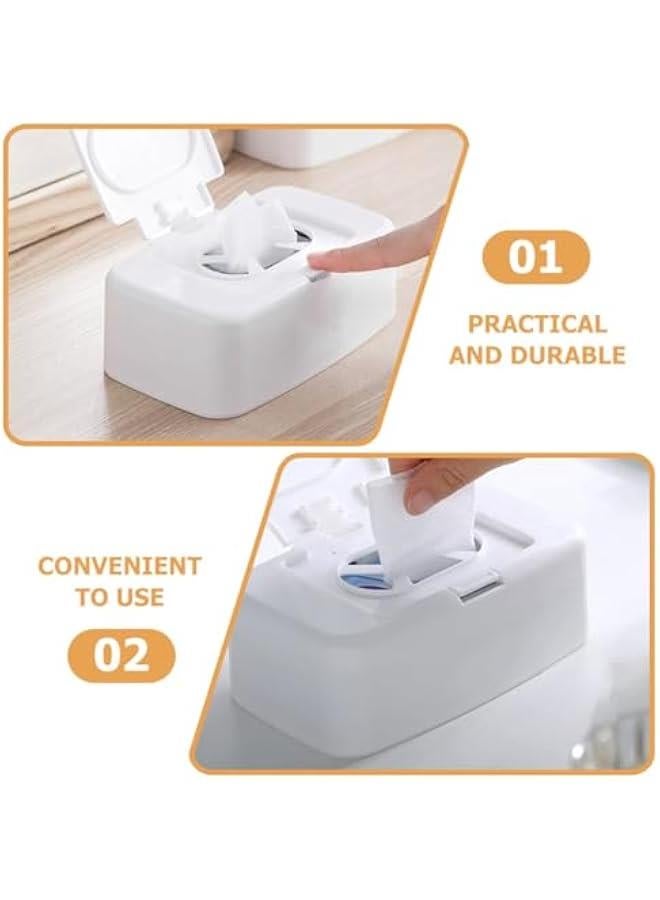 Arabest Replenishable Wipes Holder Portable Container for Bathroom Home White Cover Box  - Image 3