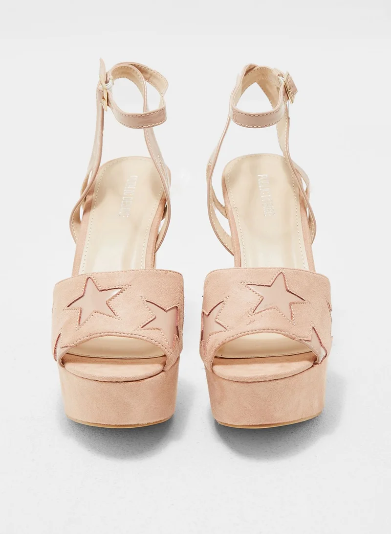 Public Desire X VIPD Collection CC Clarke Fever Patent Star Platform Heels