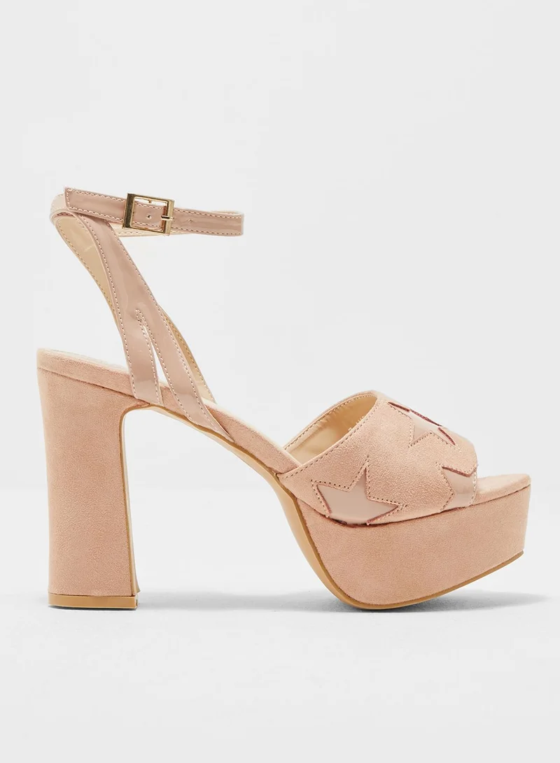 Public Desire X VIPD Collection CC Clarke Fever Patent Star Platform Heels