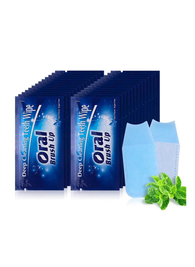 Y&D Mint-Flavored Oral Wipes, Teeth Whitening Wipes Cleaning Wipe, Portable and Disposable, for On-The-Go, Travelling, Office, Home, Ect. Sugar Free(Dark Blue, 60 Pcs)  - Image 1