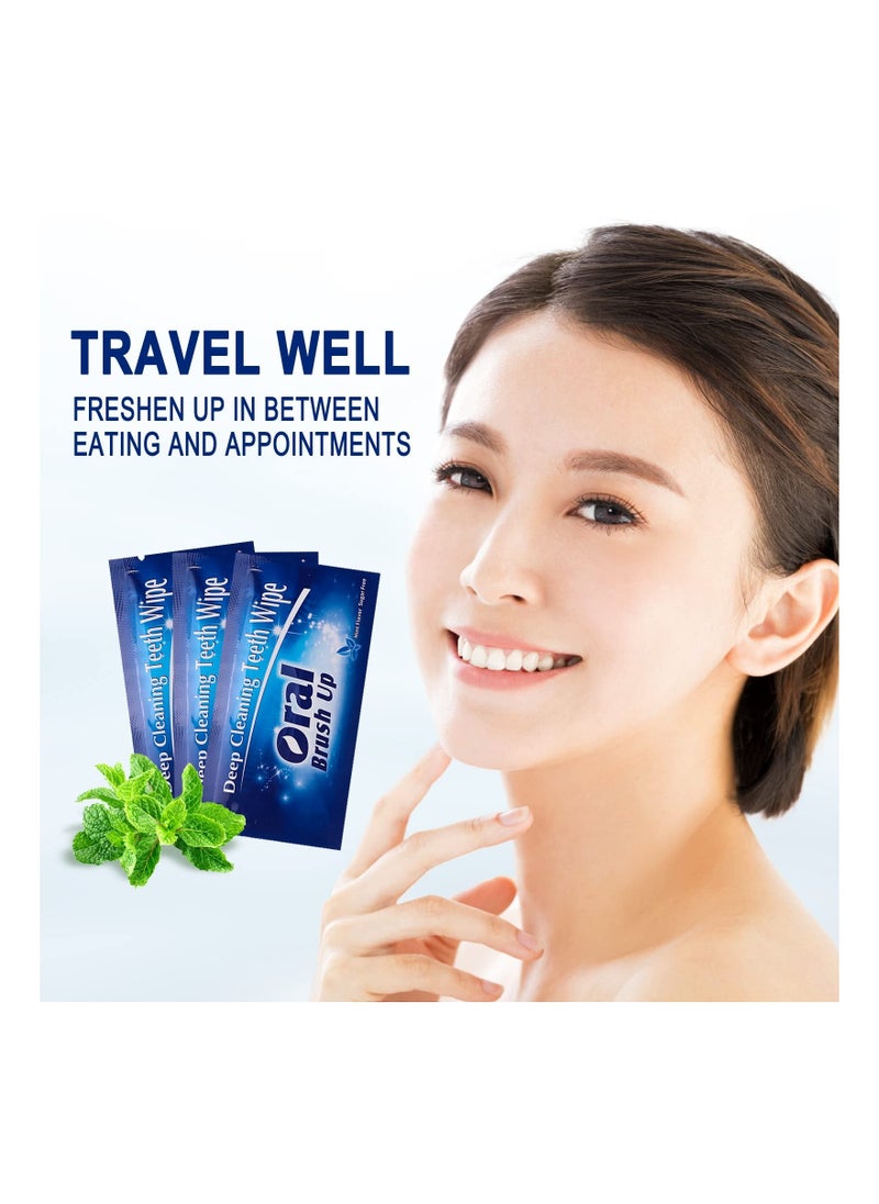Y&D Mint-Flavored Oral Wipes, Teeth Whitening Wipes Cleaning Wipe, Portable and Disposable, for On-The-Go, Travelling, Office, Home, Ect. Sugar Free(Dark Blue, 60 Pcs)  - Image 3