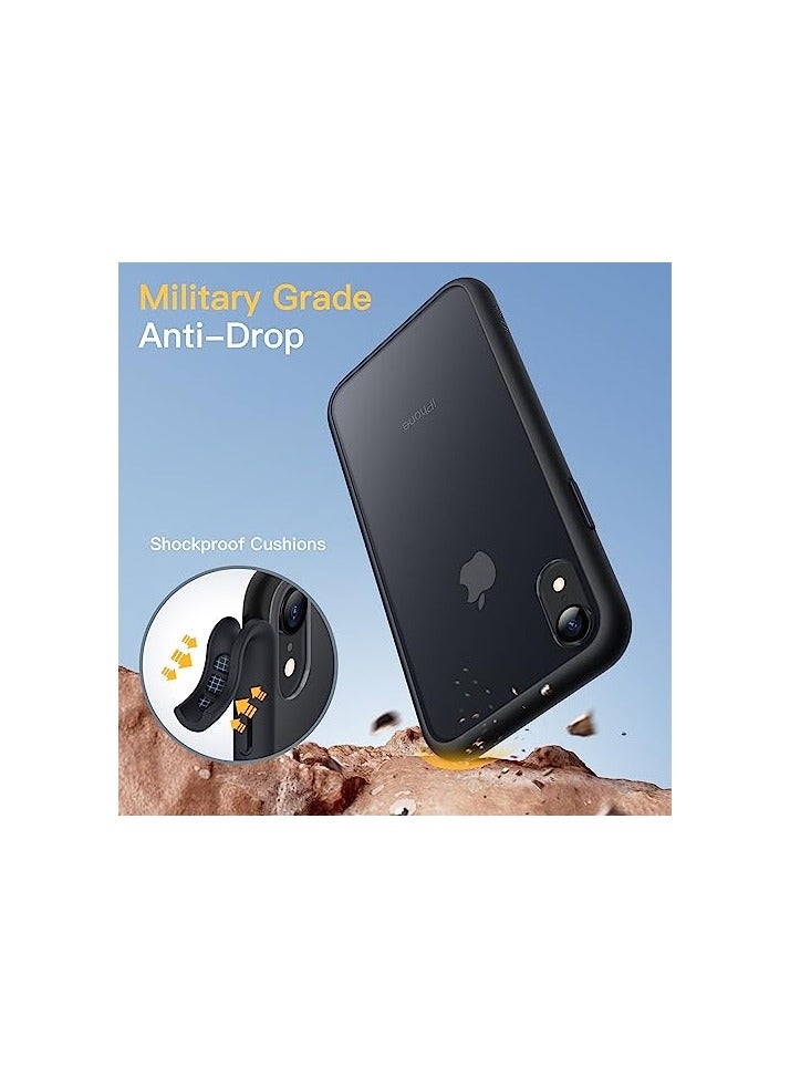 JETech Matte Case for iPhone XR 6.1-Inch, Shockproof Military Grade Drop Protection, Frosted Translucent Back Phone Cover, Anti-Fingerprint (Black) - Image 4