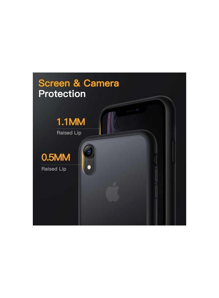 JETech Matte Case for iPhone XR 6.1-Inch, Shockproof Military Grade Drop Protection, Frosted Translucent Back Phone Cover, Anti-Fingerprint (Black) - Image 5