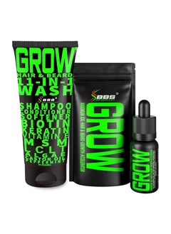 BBS BEST BEARD STUFF Beard Growth Kit wGROW Beard Oil for Men Beard Growth Oil for Men Beard Conditioner  GROW Hair  Beard Shampoo 11in1 Biotin Shampoo for Men 