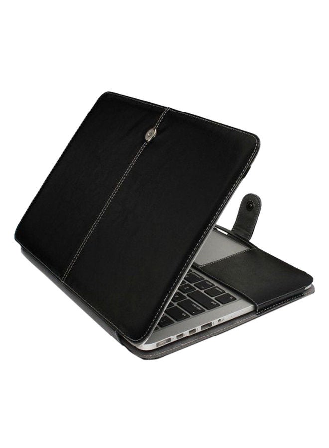 NIBEMINENT Pu Luxury Leather Sleeve Case Protective Wallet Bag Pouch Cover For Apple Macbook Pro 13 13.3 Inch Black [Nt-173] 