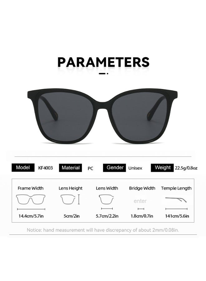 آنا نظارات شمسية عصرية بتصميم منحني فريد وإطار مربع دائري مع حماية من أشعة UV - Image 4