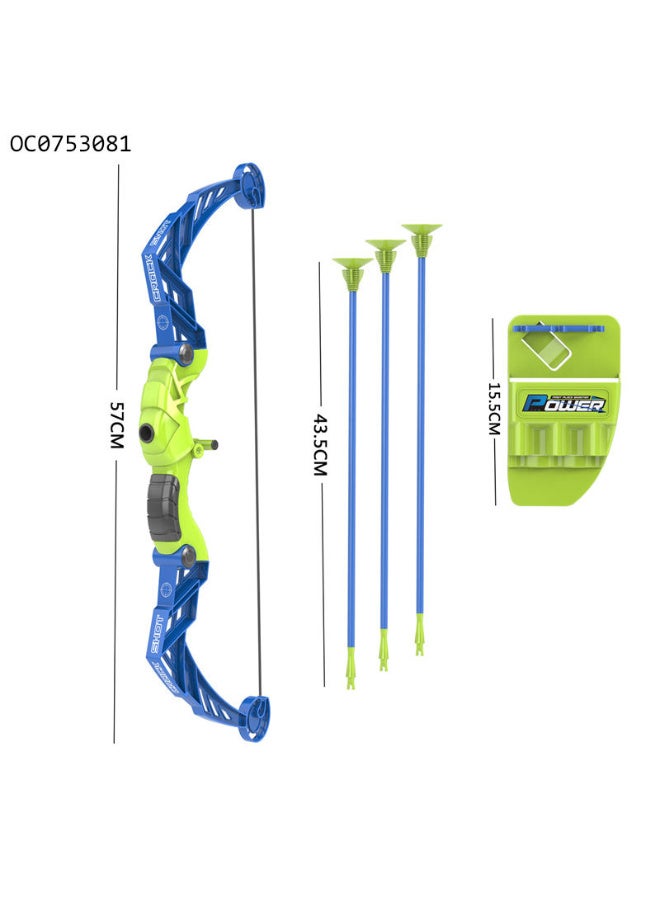 POWER Archery set for children with arrows and target board, educational sports game in blue and green, archery set with circular scoreboard - Image 2