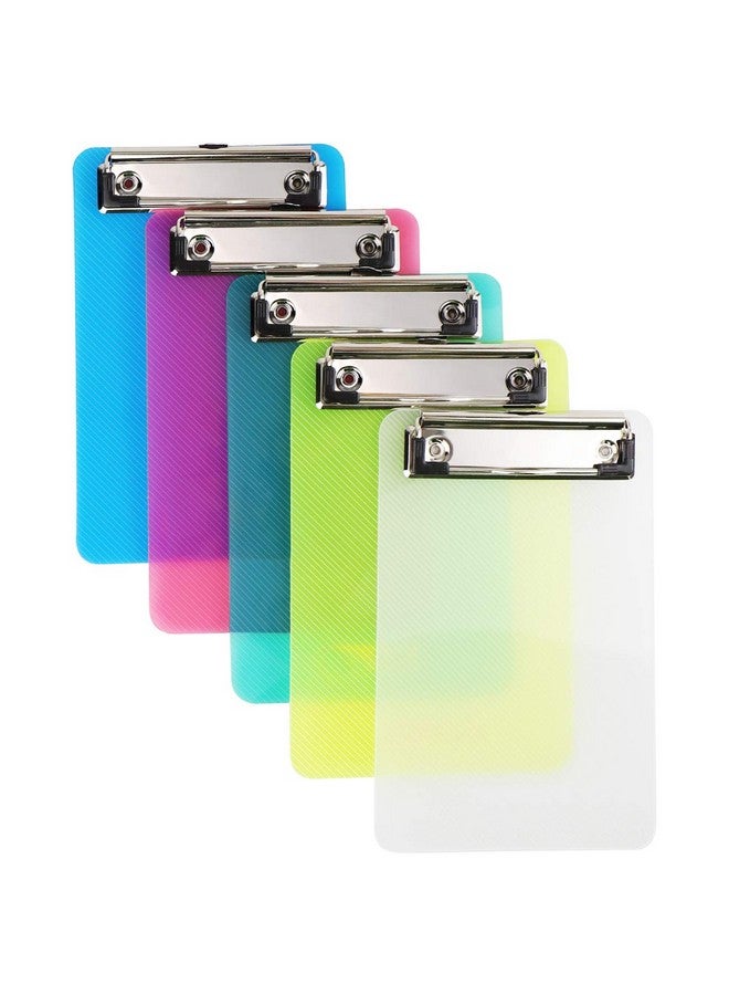 Mity Rain Plastic Colorful Mini Clipboard Pretty Cute Clipboard Memo Size Pocket Clip Boards 4.7X7.3 Inch A6 Clipboards For Classrooms Offices Restaurants Doctor Offices Set Of 5 - Image 1