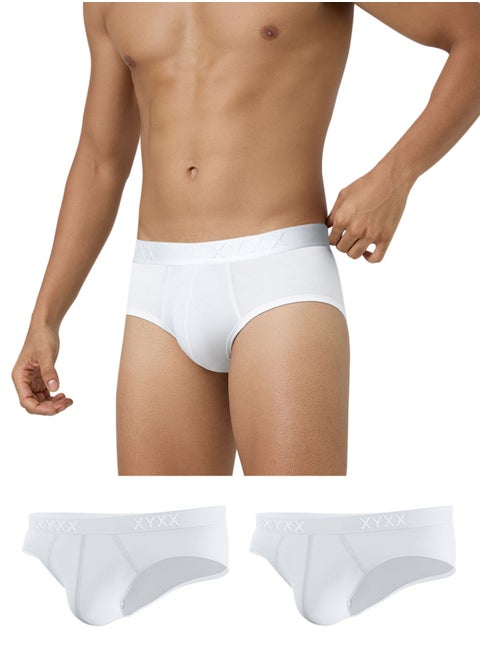 XYXX Men's Ace Micromodal Regular Fit Solid Antimicrobial Briefs with No Marks Waistband (Pack of 3)