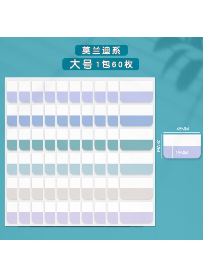 HELPS Morandi Lead Stickers Classified Writing Notes Stickers Color Fluorescent Stickers Bookmarks Transparent Post-it Notes Index Stickers - Image 1