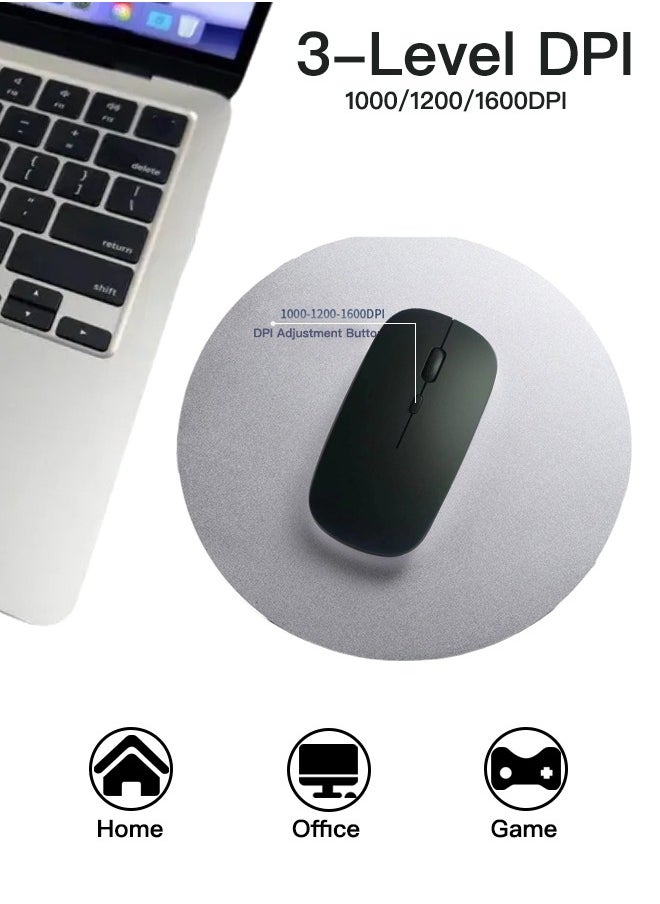 Rechargeable Wireless Bluetooth Mouse for Laptop,PC,Macbook,iPad,Desktop Computer,Black
