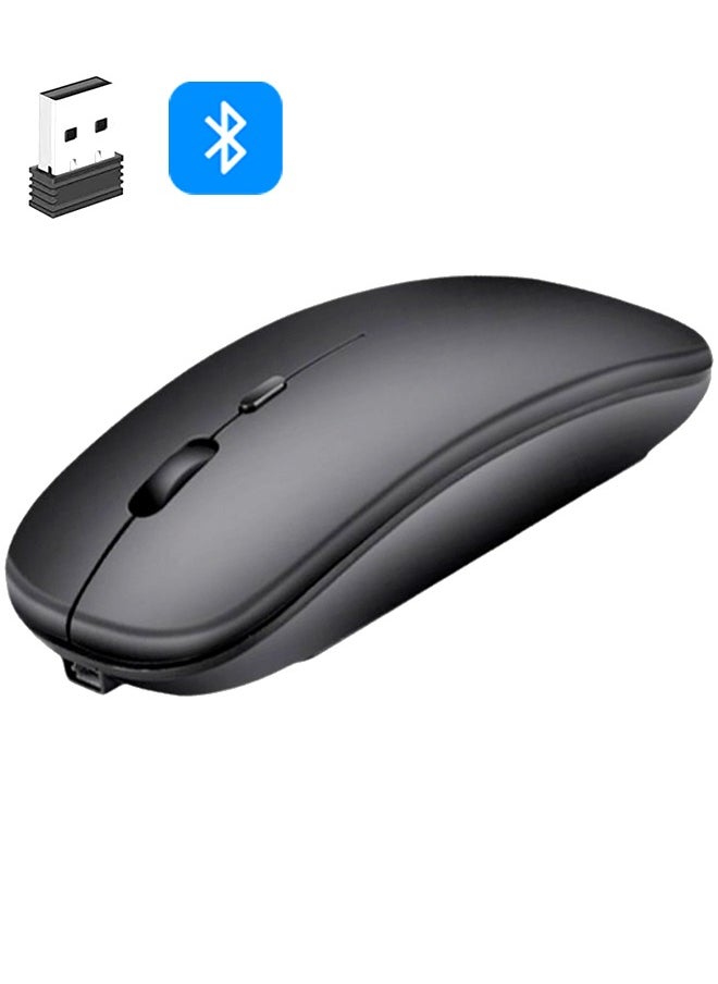 Rechargeable Wireless Bluetooth Mouse for Laptop,PC,Macbook,iPad,Desktop Computer,Black