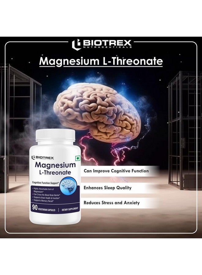 Biotrex Nutraceuticals Magnesium L Threonate - Highly Bioavailable Magnesium Threonate for Brain Health & Cognitive Function Support - 90 Vegetarian Capsules - Image 5
