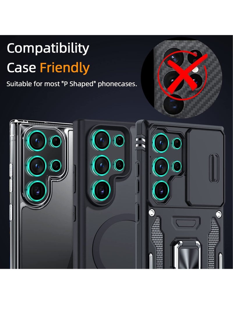 BORTONY Galaxy S23 Ultra Camera Lens Protector Tempered Glass Accessories Aluminum Edge Scratch Resistant Case Friendly for Samsung Galaxy S23 Ultra - Image 4