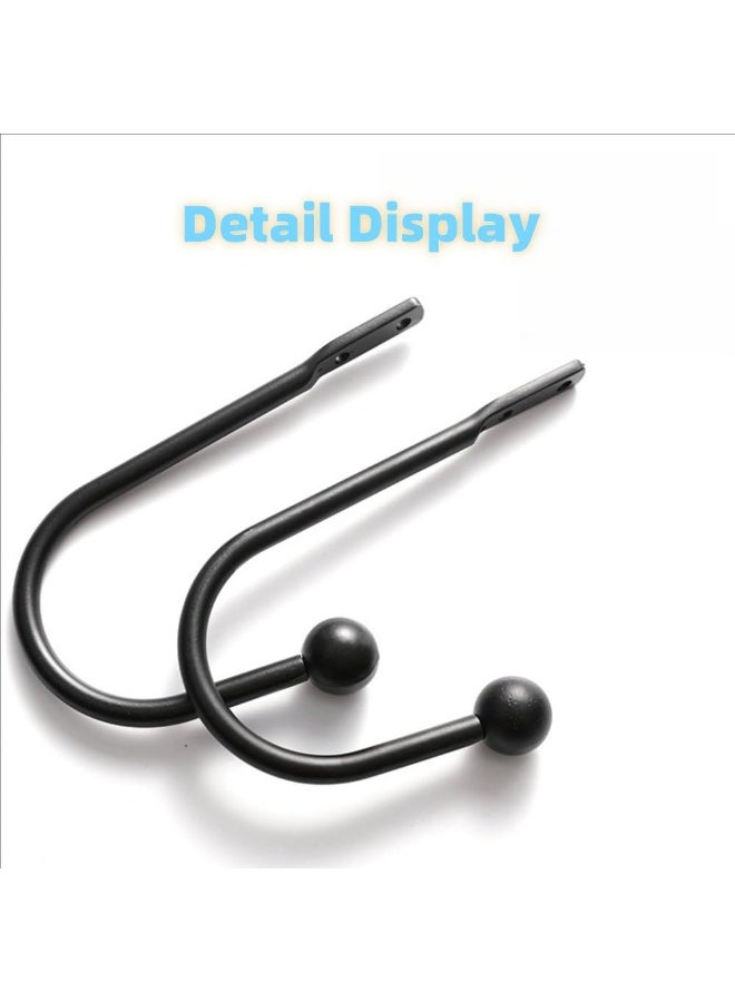 Metal U-Shape Curtain Tiebacks, Wall Mount Holdbacks, Black - Pack of 2 - Image 2