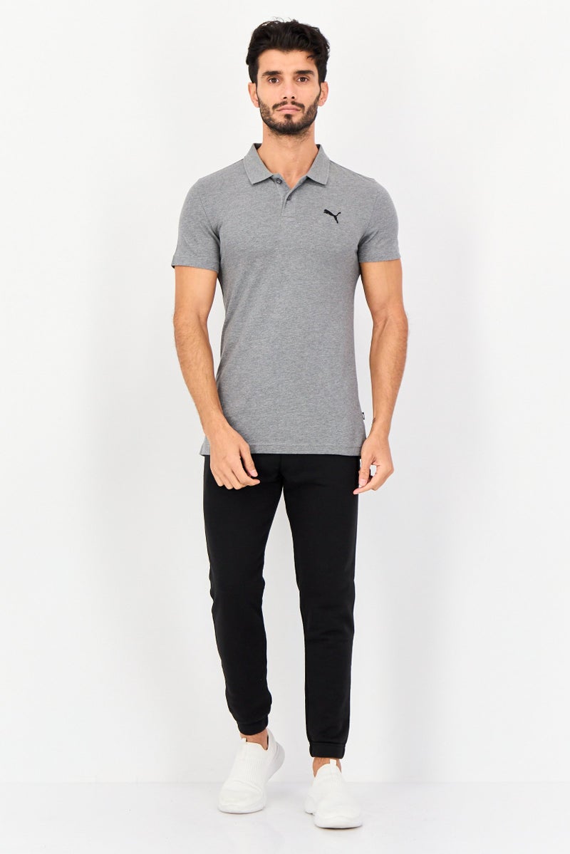 PUMA تي شيرت بولو رياضي للرجال بأكمام قصيرة، خارجي، رمادي - Image 3
