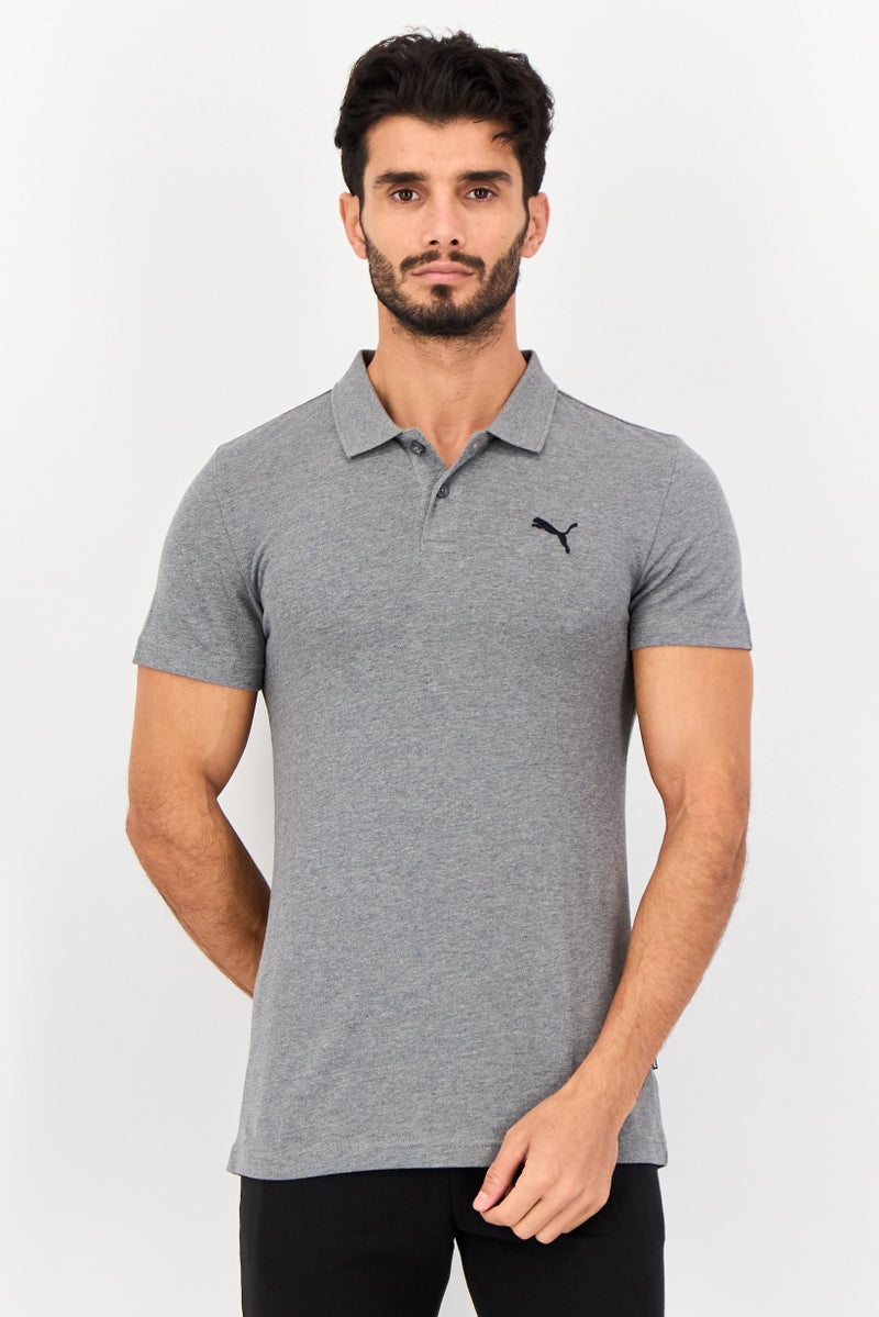 PUMA تي شيرت بولو رياضي للرجال بأكمام قصيرة، خارجي، رمادي - Image 1
