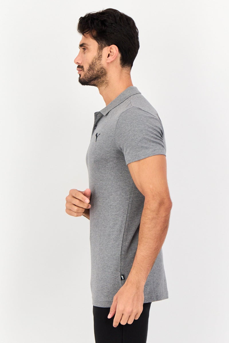 PUMA تي شيرت بولو رياضي للرجال بأكمام قصيرة، خارجي، رمادي - Image 2