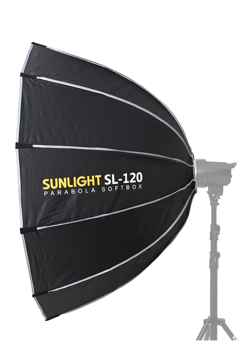 GenPro - Parabolic Studio Lighting 120cm with Grid (SL-120): Expansive parabolic reflector with grid for wide coverage and control, 120cm. - Image 1