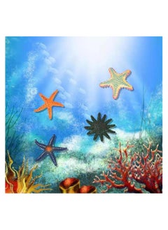 SYOSI Simulation Starfish, 4 Pieces Fish and Turtle Tank Aquarium Ornaments Soft Plastic Model Children Kids Diving Toys (Orange + Blue + Green + Red)  - Image 3
