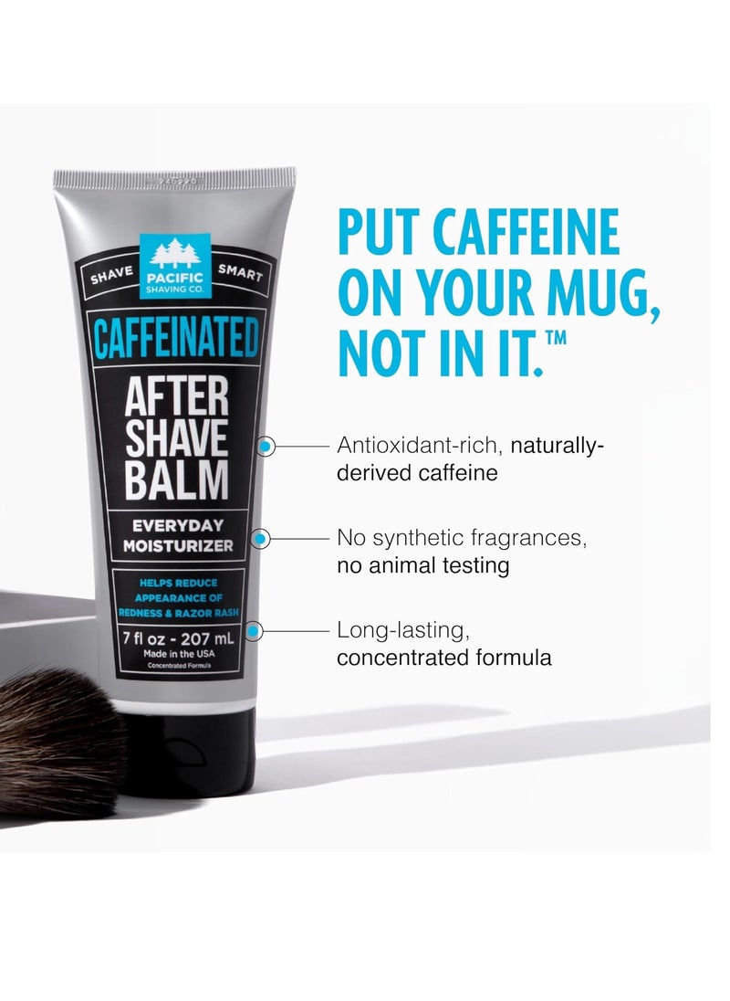 pacific shaving company - Pacific Shaving Company Caffeinated Aftershave, Men's Grooming Product - Antioxidant Daily Face Lotion + After Shave - Soothing Aloe & Spearmint Post Shave Balm for Sensitive Skin (3.4 Oz) - Image 1