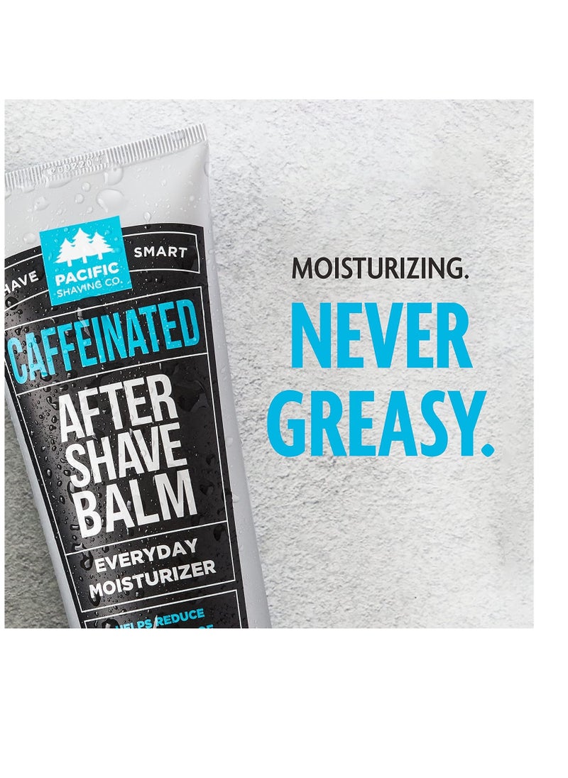 pacific shaving company - Pacific Shaving Company Caffeinated Aftershave, Men's Grooming Product - Antioxidant Daily Face Lotion + After Shave - Soothing Aloe & Spearmint Post Shave Balm for Sensitive Skin (3.4 Oz) - Image 1
