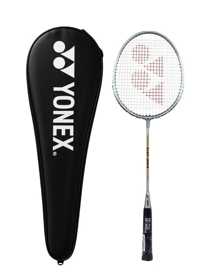 GR 303i Aluminium Strung Badminton Racket with Full Racket Cover | For Beginners | 83 grams | High Durability