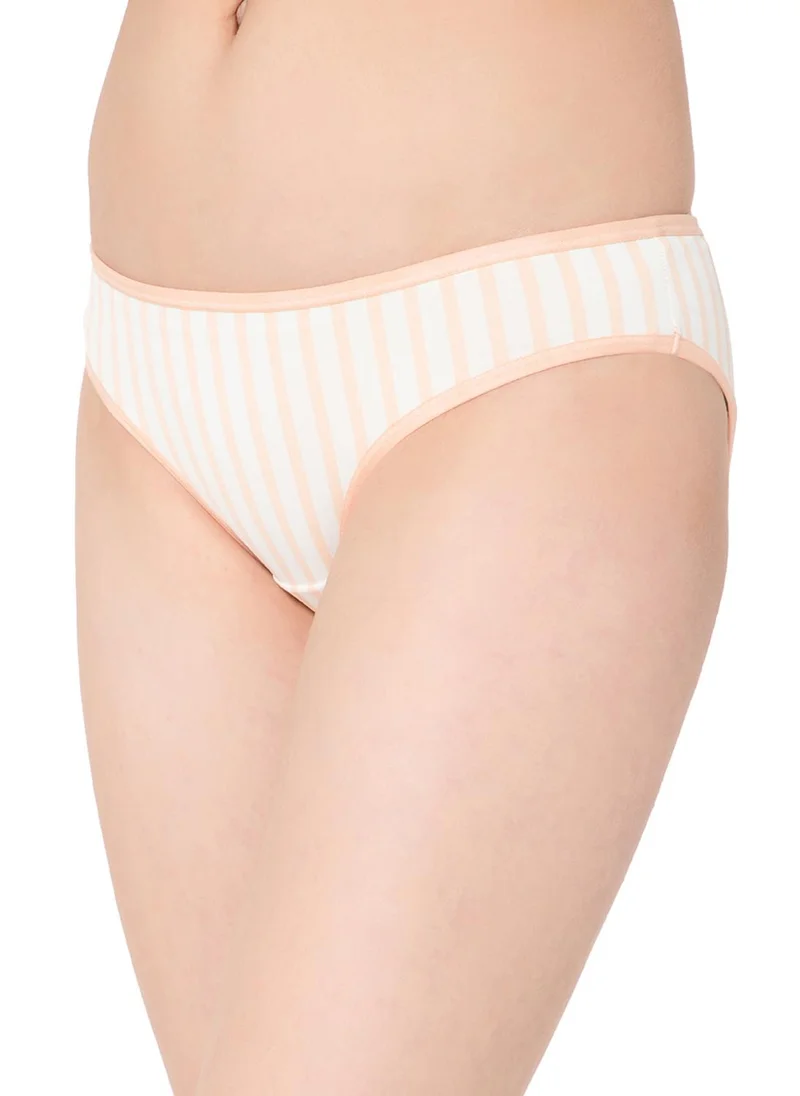 Clovia White Clovia Low Waist Striped Bikini Panty in White for Women | Best Price UAE