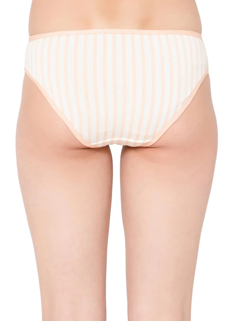 Clovia White Clovia Low Waist Striped Bikini Panty in White for Women | Best Price UAE