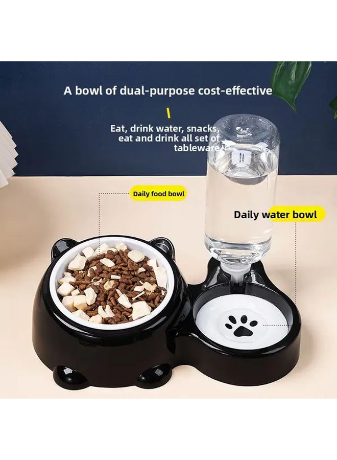 Automatic Pet Bowl 2 In 1 Stainless Steel Blue Cat And Dog Bowl Automatic Refill Ergonomic Raised Feeding Watering Durable Plastic One Touch Operation Easy Cleaning Dual Use Food Water Dispenser Modern Pet Accessory Easyclean Material - Image 3