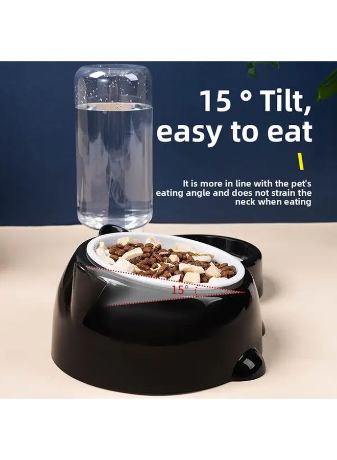 Automatic Pet Bowl 2 In 1 Stainless Steel Blue Cat And Dog Bowl Automatic Refill Ergonomic Raised Feeding Watering Durable Plastic One Touch Operation Easy Cleaning Dual Use Food Water Dispenser Modern Pet Accessory Easyclean Material - Image 4