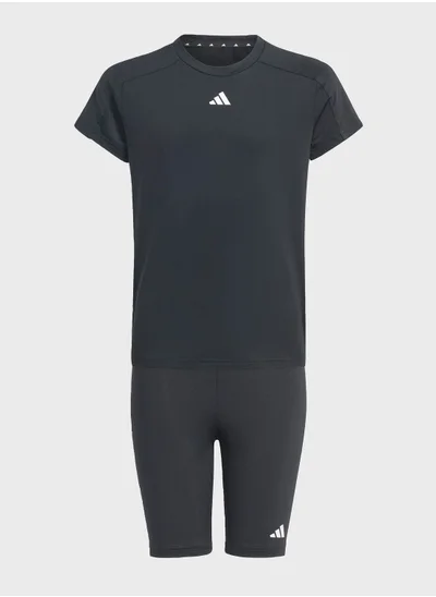 Adidas 3 Stripes Kids Train T-Shirt Set