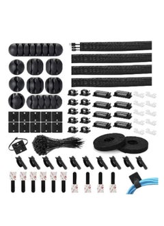 Generic 173pcs Cable Management Organizer Kit, Cable Organizer for Home and Office. Suitable for power cords, USB cables, TV cables, PCs, desktop cable clip bundles, home office desk cord holders and more  - Image 1