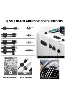 Generic 173pcs Cable Management Organizer Kit, Cable Organizer for Home and Office. Suitable for power cords, USB cables, TV cables, PCs, desktop cable clip bundles, home office desk cord holders and more  - Image 2