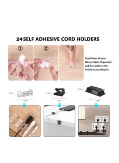Generic 173pcs Cable Management Organizer Kit, Cable Organizer for Home and Office. Suitable for power cords, USB cables, TV cables, PCs, desktop cable clip bundles, home office desk cord holders and more  - Image 4