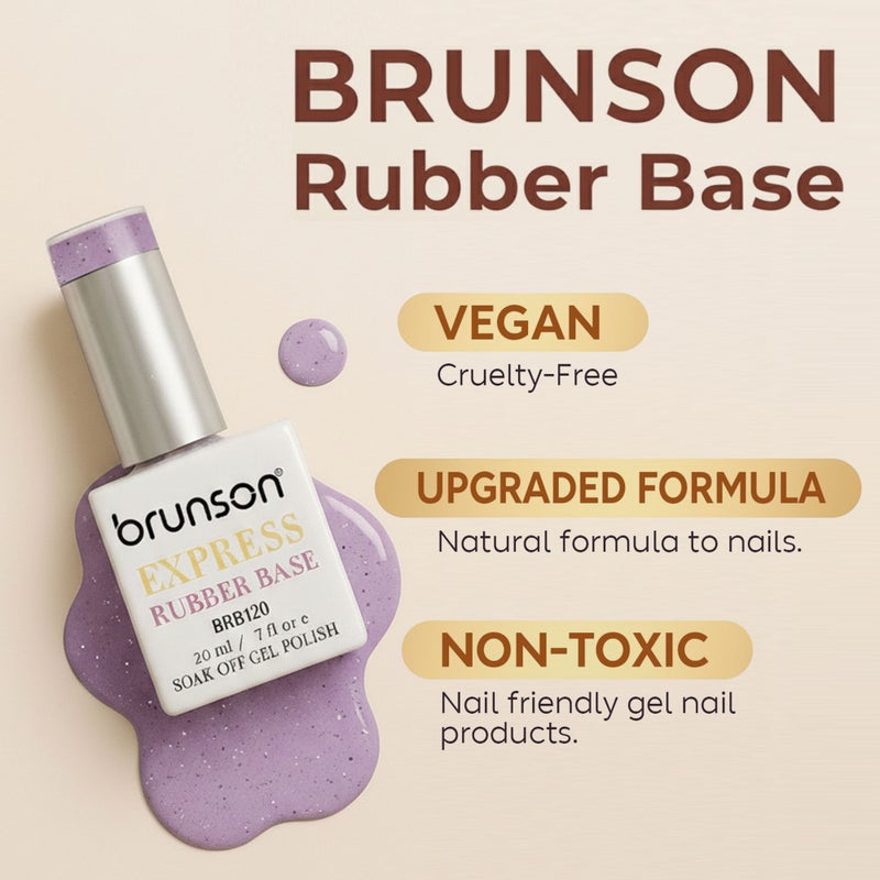 brunson TPO free Rubber Base Gel polish 20ml Soak Off Base Coat for Nail Strengthening Long Lasting Gel Polish Base for Chip Free Shine Brittle Nails UV Rubber base Russian manicure Non Yellowing salon manicure - Image 3