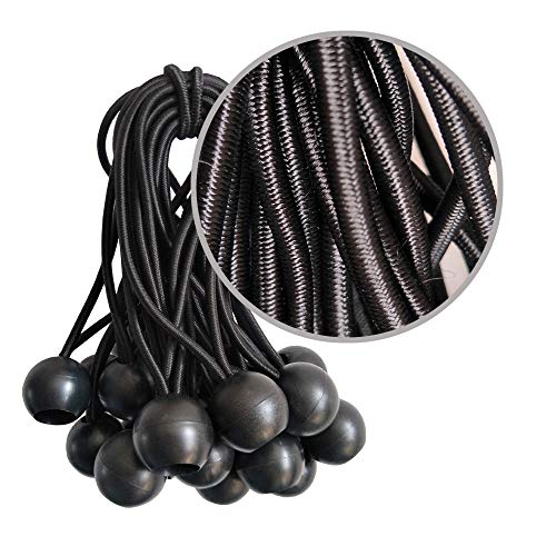 Sfemn Ball Bungee Cords 50 Pack, 5 Inch Black Tie Down Cords for Tarp, Canopy Shelter, Wall Pipe, Heavy Duty Bungie Cord Balls Canopy Tarp Tie Down Bungee Balls - Image 3