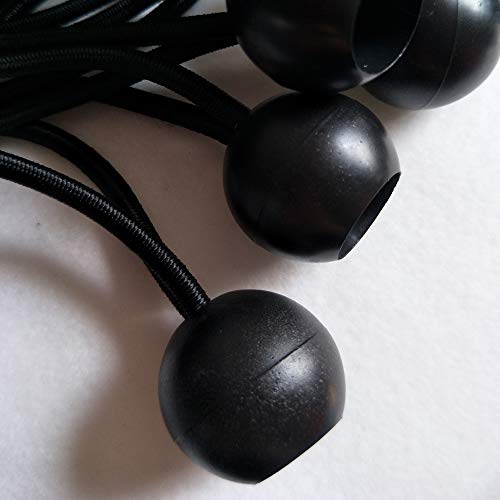 Sfemn Ball Bungee Cords 50 Pack, 5 Inch Black Tie Down Cords for Tarp, Canopy Shelter, Wall Pipe, Heavy Duty Bungie Cord Balls Canopy Tarp Tie Down Bungee Balls - Image 5