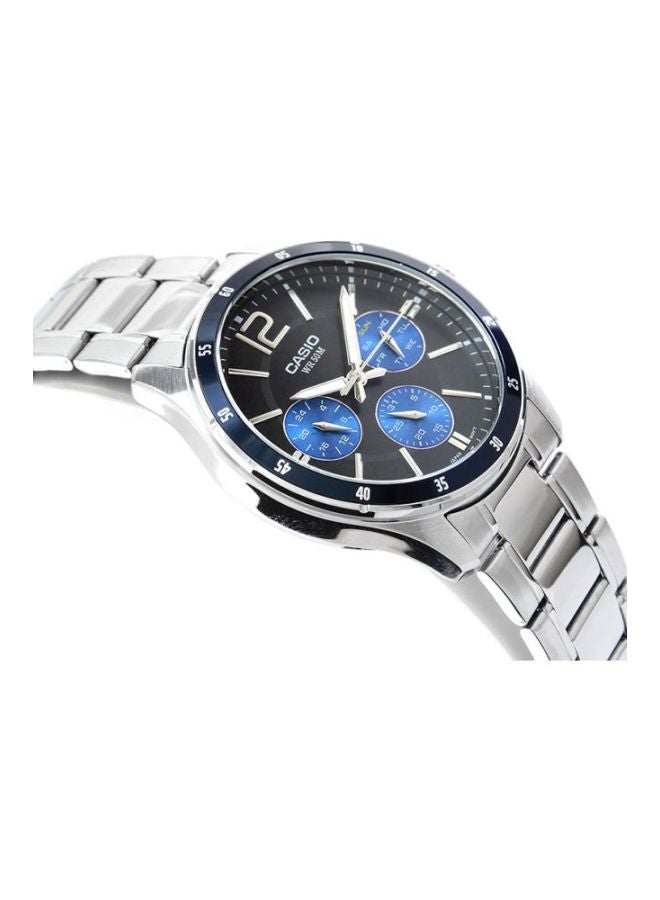 CASIO Men Stainless Steel Analog Wrist Watch MTP-1374D-2A - 47 mm - Silver - Image 4