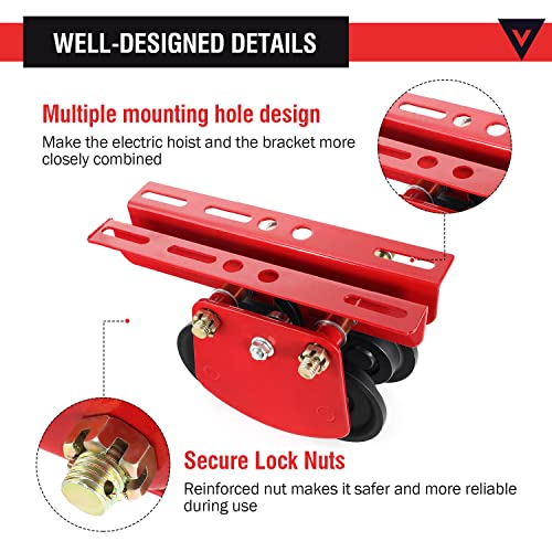 POWLAB I Beam Trolley 1 Ton/2205 LBS Electric Hoist Manual Trolley, Adjustable 2.68"-4.33" Beam Trolley for PA600-PA1000 Hoist, Push Overhead Dual Wheel I-Beam Trolley for Straight & Curved Lifting - Image 3