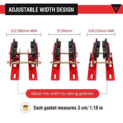 POWLAB I Beam Trolley 1 Ton/2205 LBS Electric Hoist Manual Trolley, Adjustable 2.68"-4.33" Beam Trolley for PA600-PA1000 Hoist, Push Overhead Dual Wheel I-Beam Trolley for Straight & Curved Lifting - Image 2