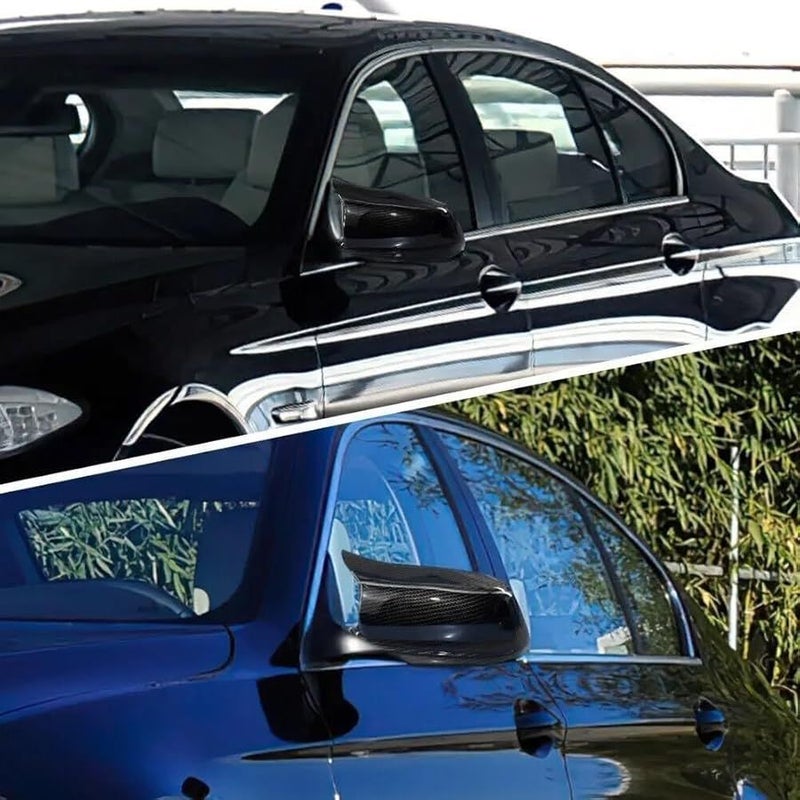 أغطية مرايا الأبواب الخارجية بتصميم ألياف كربون ولمعان أسود لسيارات BMW الفئة 5 F10 F18 2010-2013 - Image 3