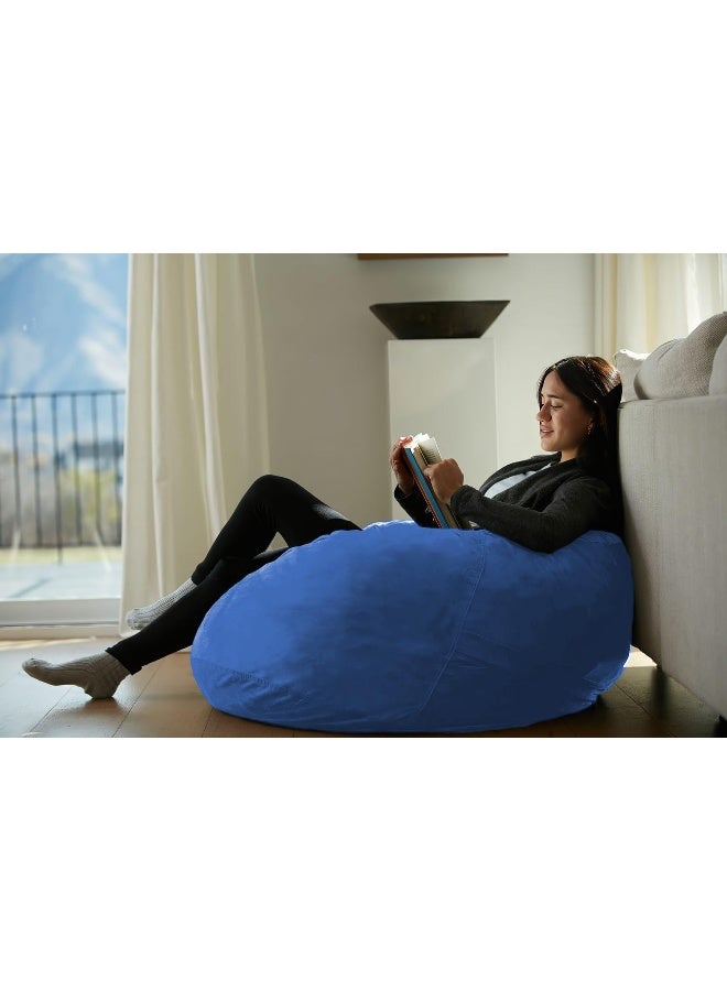 Sofa Sack صوفا ساك - كرسي bean bag فائق النعومة - كرسي bean bag من رغوة الذاكرة مع غلاف ميكروسويد - أثاث وإكسسوارات محشوة بالرغوة لغرفة النوم - أزرق ملكي 3'  - Image 5
