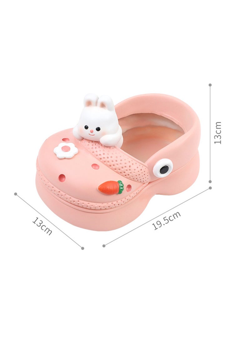 Generic Large Hole Shoes Resin Succulent Gardening Pot Container, Garden Creative Slippers Flower Pot Fun Potted Plant (Pink Bunny) - Image 2