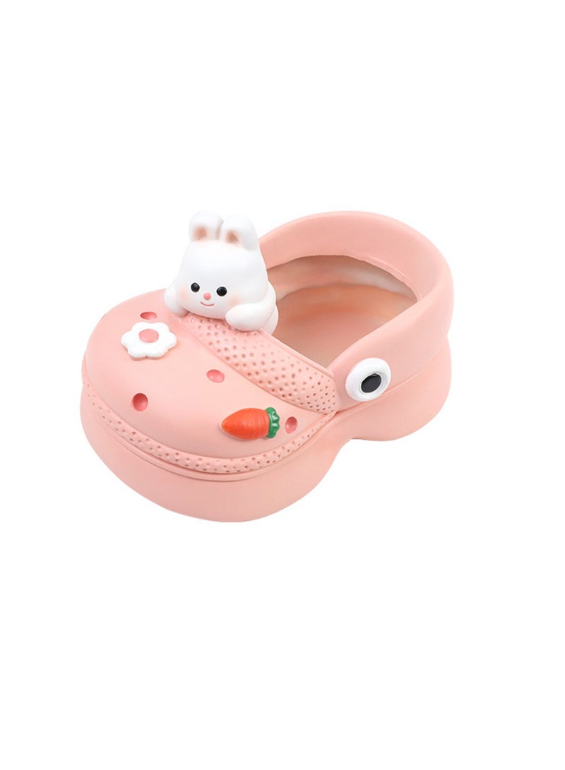 Generic Large Hole Shoes Resin Succulent Gardening Pot Container, Garden Creative Slippers Flower Pot Fun Potted Plant (Pink Bunny) - Image 1