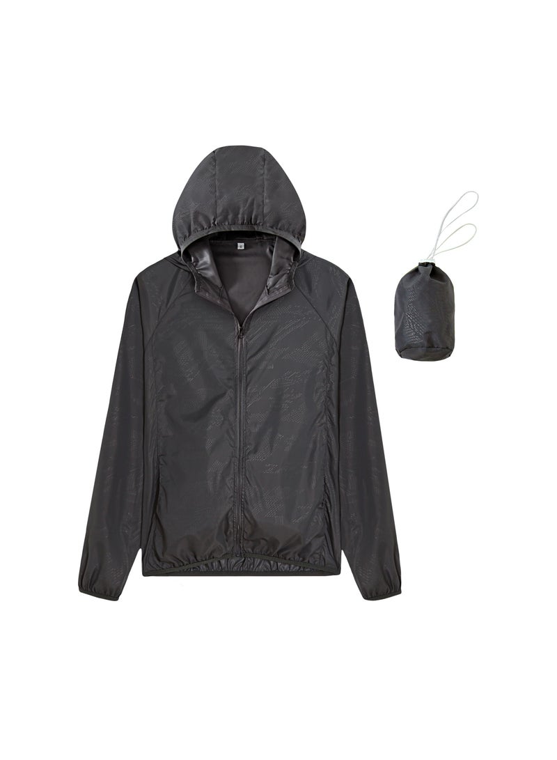 Loquat Men Quick Dry Breathable Elastic Coat Black 