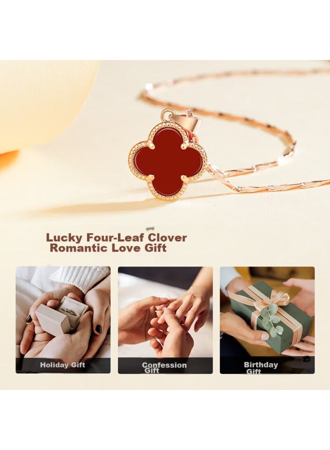 Manhe S999 Sterling Silver Four-leaf Clover Necklace For Women, New Style, Birthday Gift For Women, Qixi Festival And Valentine's Day Present For Girlfriend - Image 5